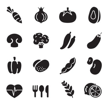 silhouette Vegetable icons Vector illustration clipart