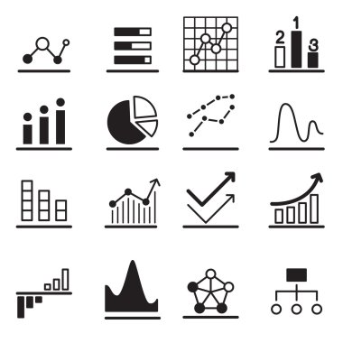 Analitik grafik simgesi ayarla vektör çizim