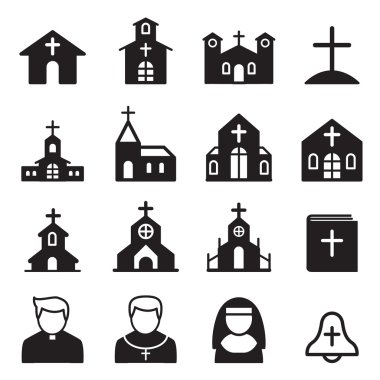 church icon silhouette Vector illustration clipart