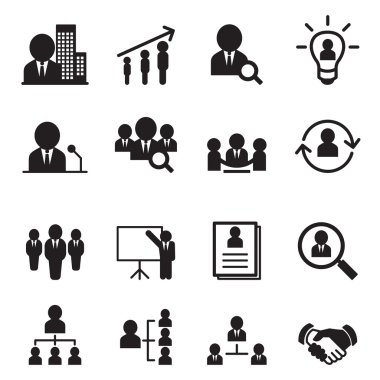 Human resource management icon set clipart