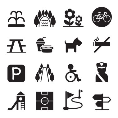 Vektör çizim Park Icon set
