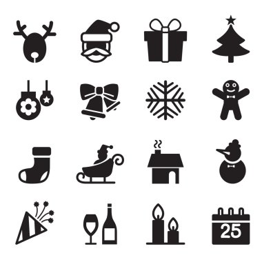 Siluet Christmas Icons set 