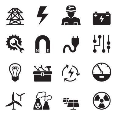 Temel elektrik Icons set