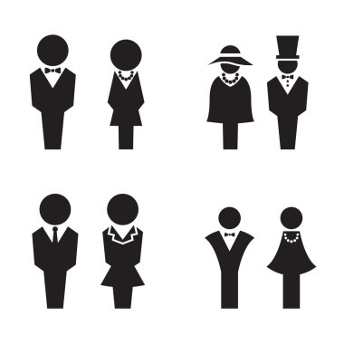Siluet Wc, lavabo, tuvalet, Icons set