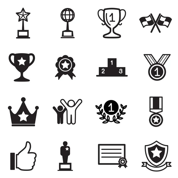 Win en succes icons set — Stockvector