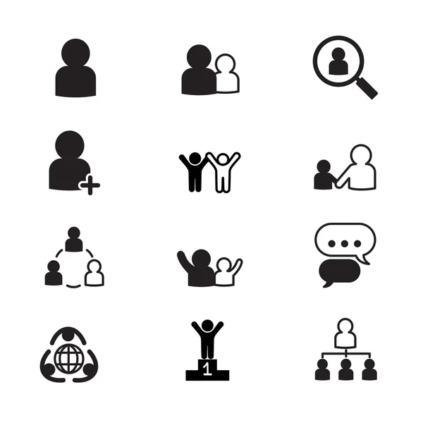 Conjunto de iconos de gestión de recursos humanos — Vector de stock