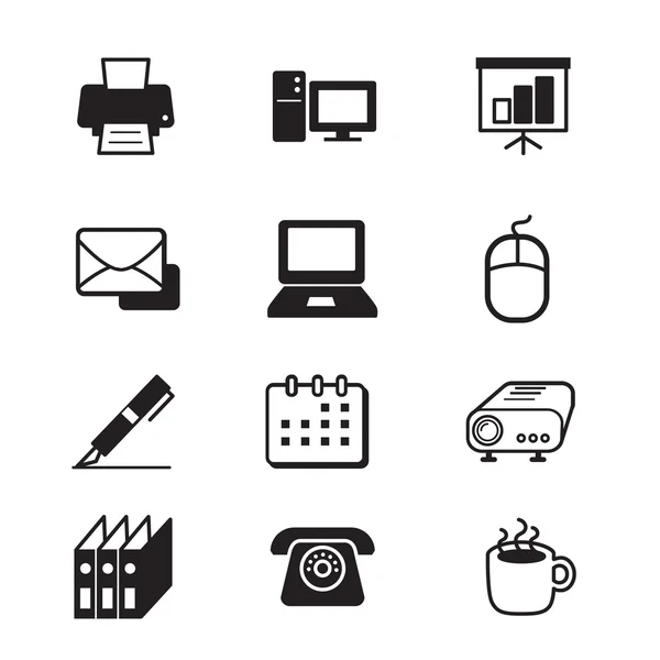 Conjunto de ícone de ferramentas de escritório de negócios — Vetor de Stock