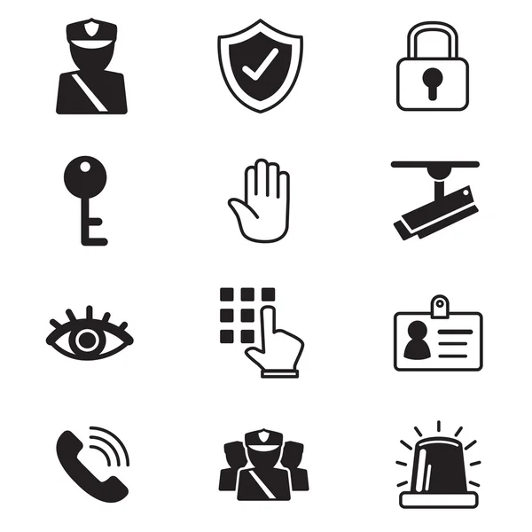 Iconos de seguridad conjunto Vector ilustración Símbolo — Vector de stock