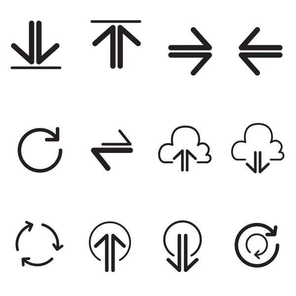Subir & descargar iconos de signo conjunto — Archivo Imágenes Vectoriales
