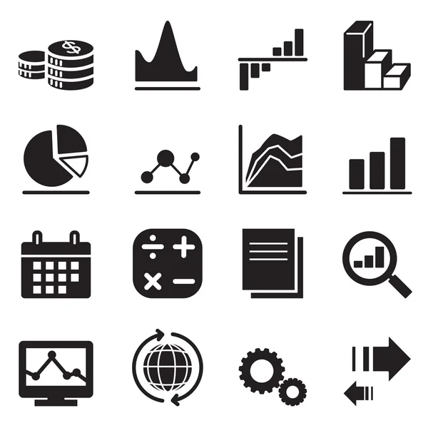 Diagrama de silhueta e ícones de gráfico Símbolo de ilustração vetorial —  Vetores de Stock