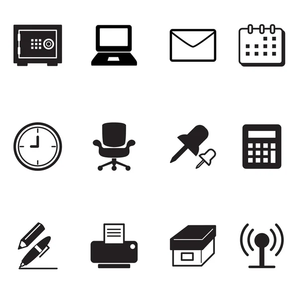 Office tools and stationery icons set Vector illustration Symbol — Stock Vector