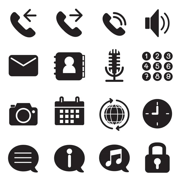 Mobile Vector Set Of Icons Icons For Mobile Phone Interface Stock