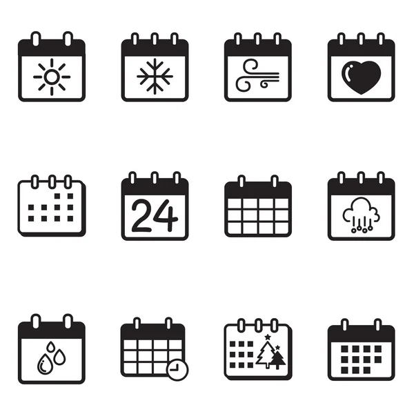 Ikony kalendarza wektor zestaw ilustracji — Wektor stockowy