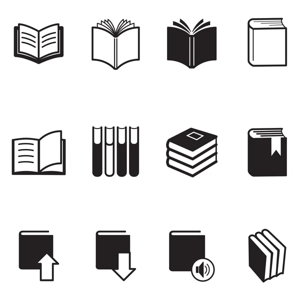 Buch-Icons setzen Vektorillustration — Stockvektor