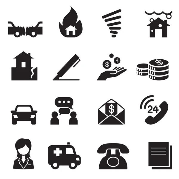 Iconos de seguros Vector Illustration Symbol Set3 — Vector de stock