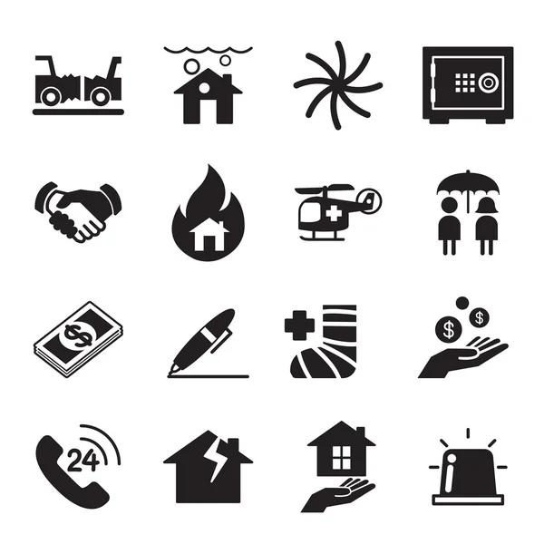 Verzekering iconen Vector Illustratie Set — Stockvector