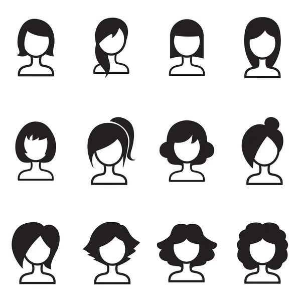 Woman hair style icons vector symbol iIllustration — Stock Vector