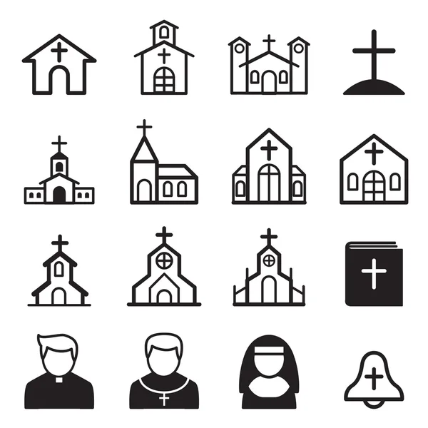 Icono de la iglesia vector ilustración — Archivo Imágenes Vectoriales