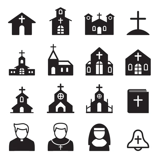 Silueta icono de la iglesia Vector ilustración — Vector de stock