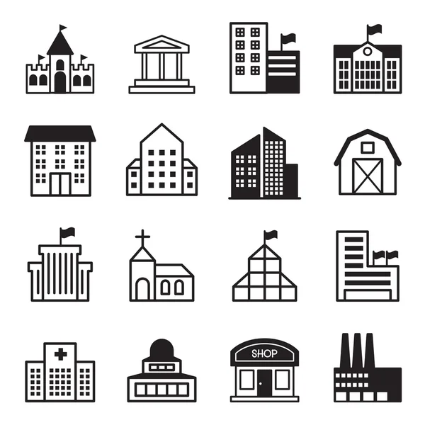 Basic Building icons Set Vector illustration — Stock Vector