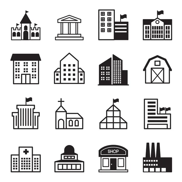 Basic Building pictogrammen instellen Vector Illustratie — Stockvector