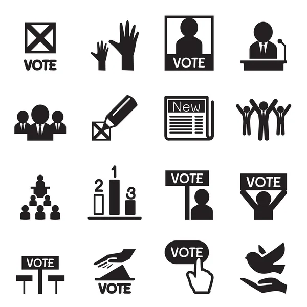 Set di icone della democrazia Illustrazione vettoriale — Vettoriale Stock