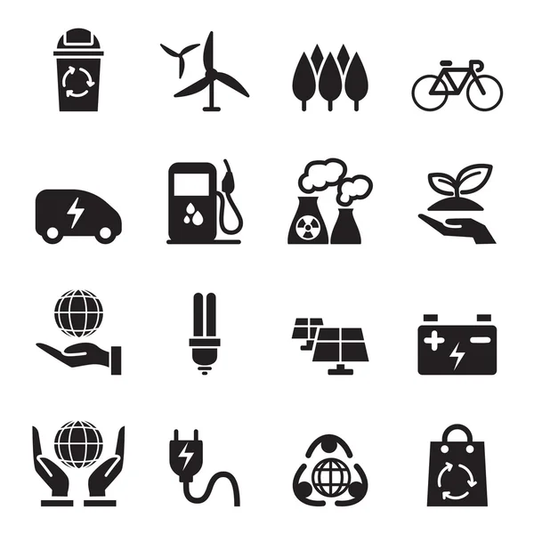 Conjunto de iconos Silhouette Save the World — Vector de stock