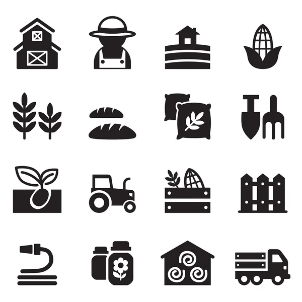 Conjunto de iconos de agricultura y agricultura — Archivo Imágenes Vectoriales