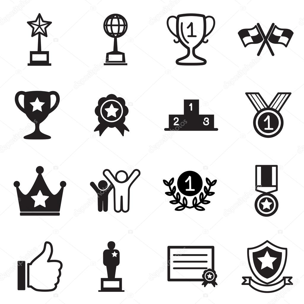 Win and success icons set