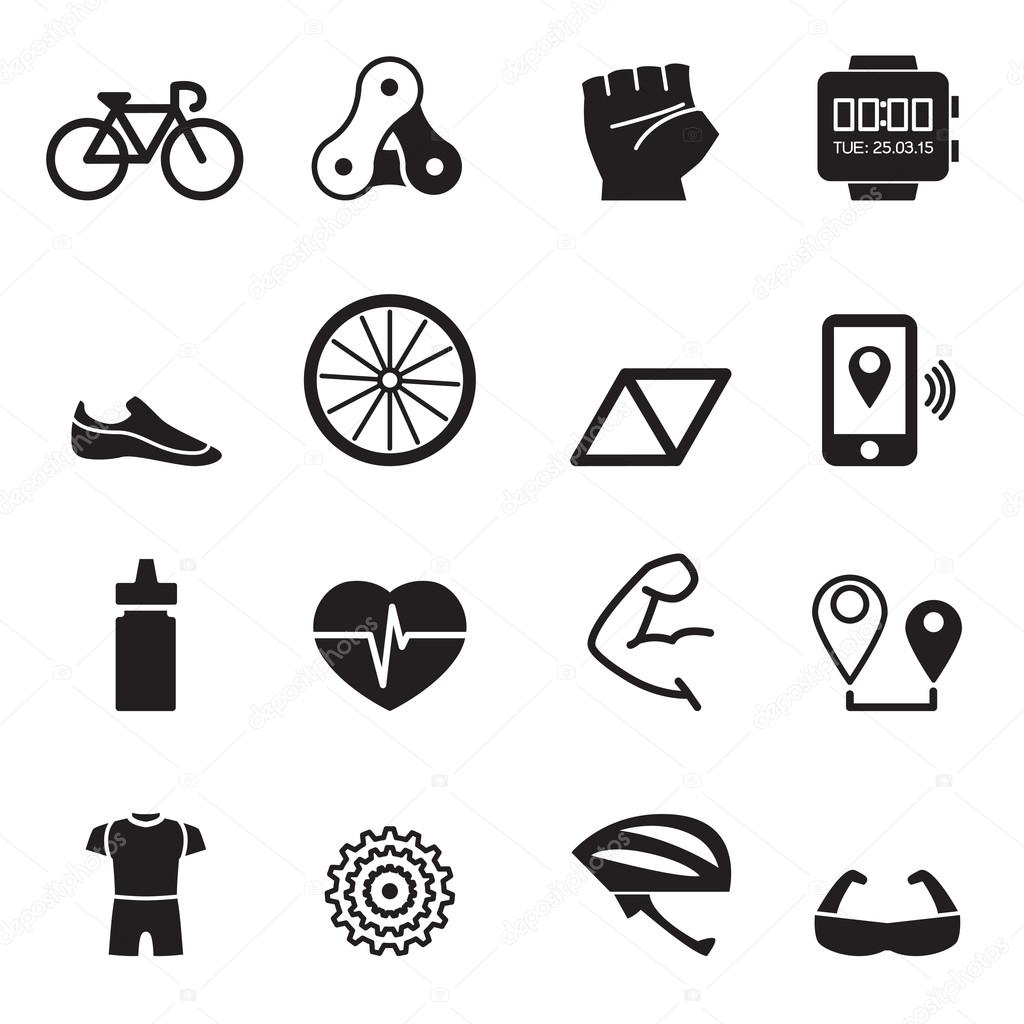 Bicycle icons set Vector illustration Symbol