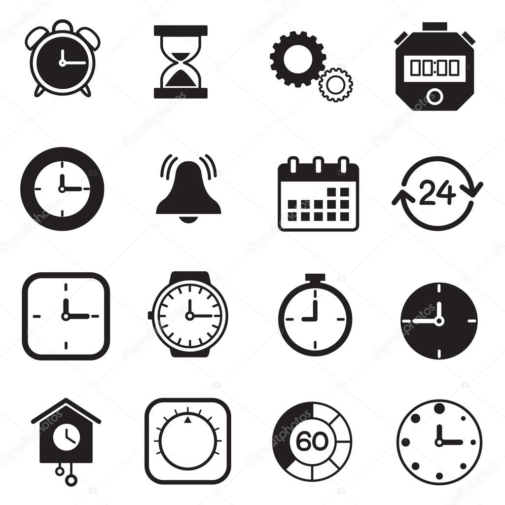 timer, watch and Clock icons Vector illustration Symbol