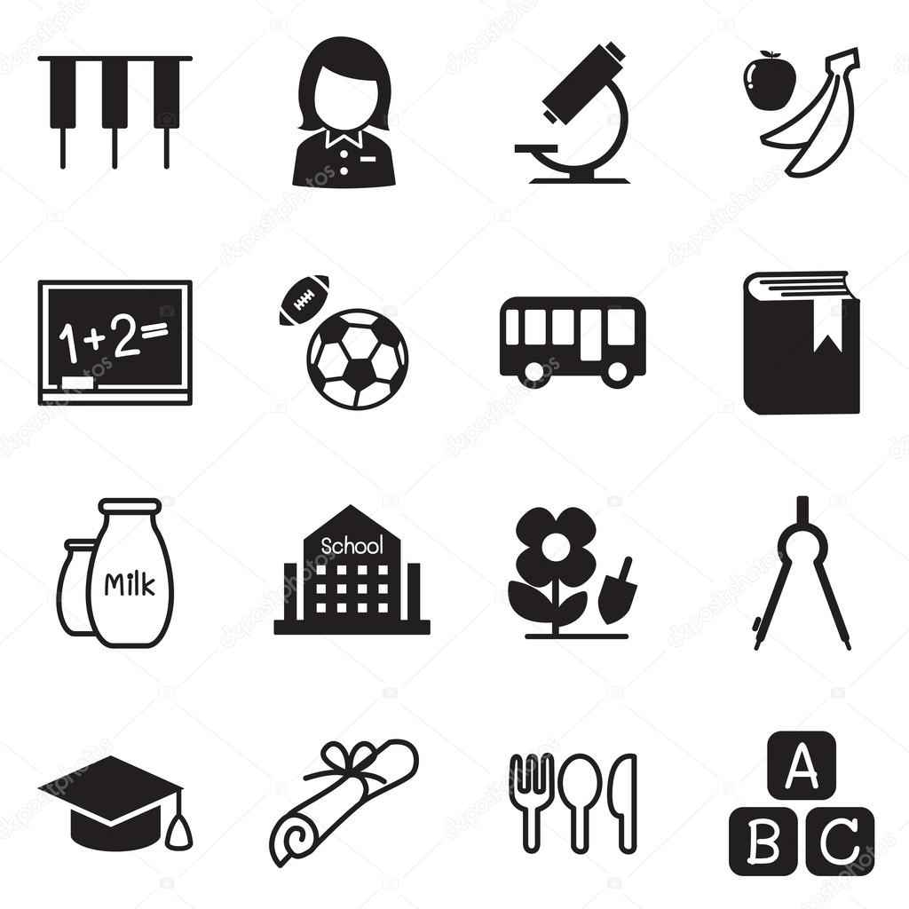 Kindergarten school education icons Vector Illustration Symbol 2
