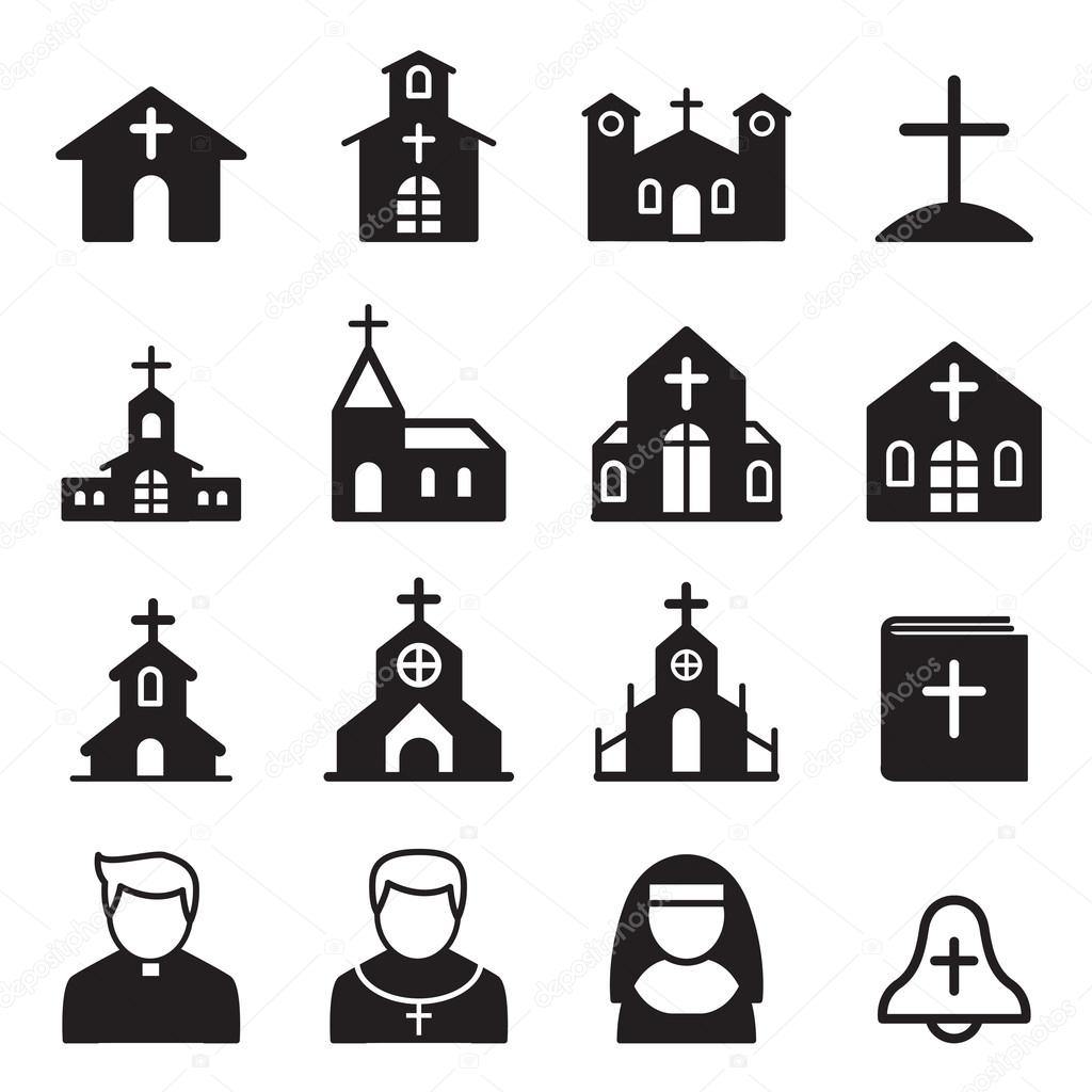 church icon silhouette Vector illustration