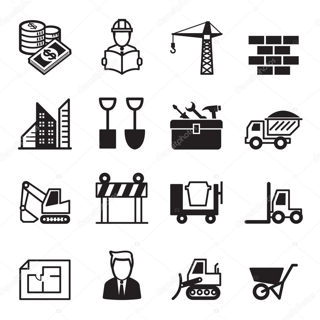 Construction icons set 1 Vector illustration