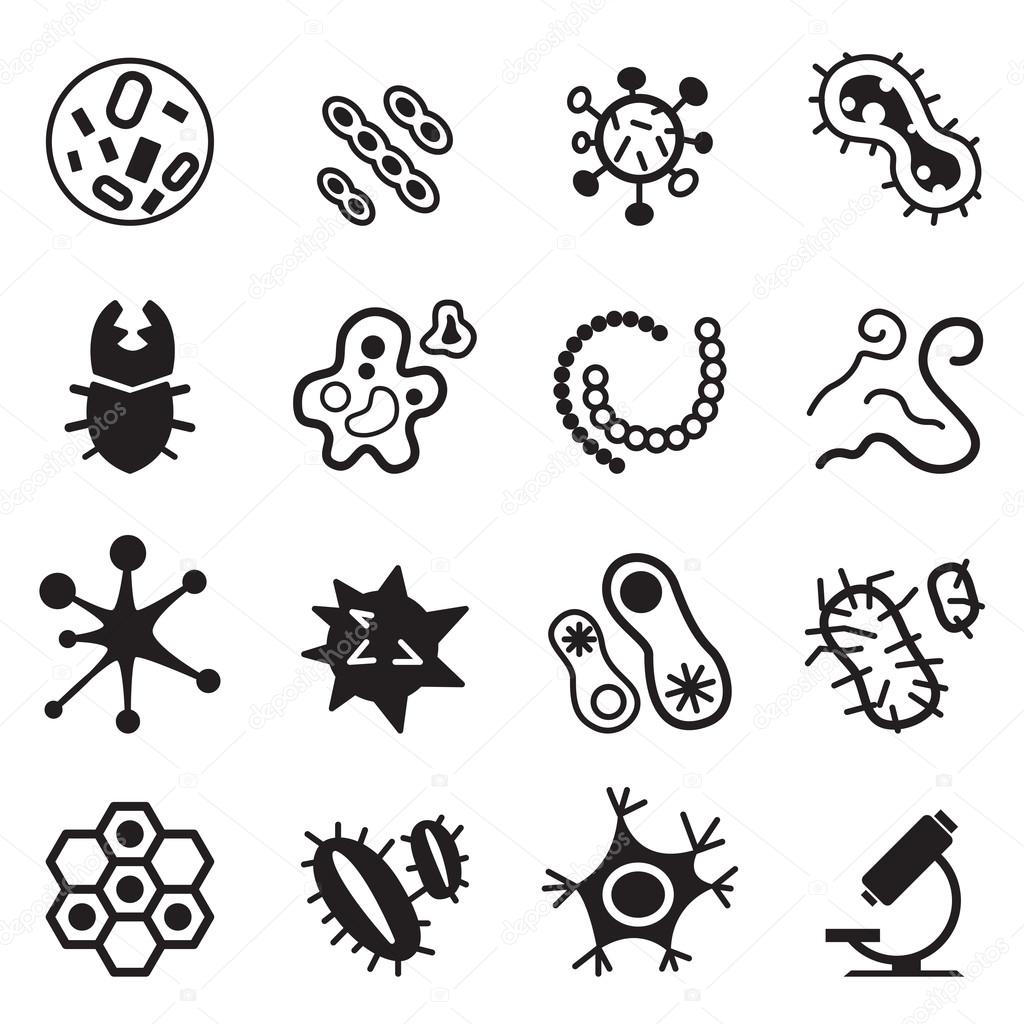 Virus icon Set Vector illustration