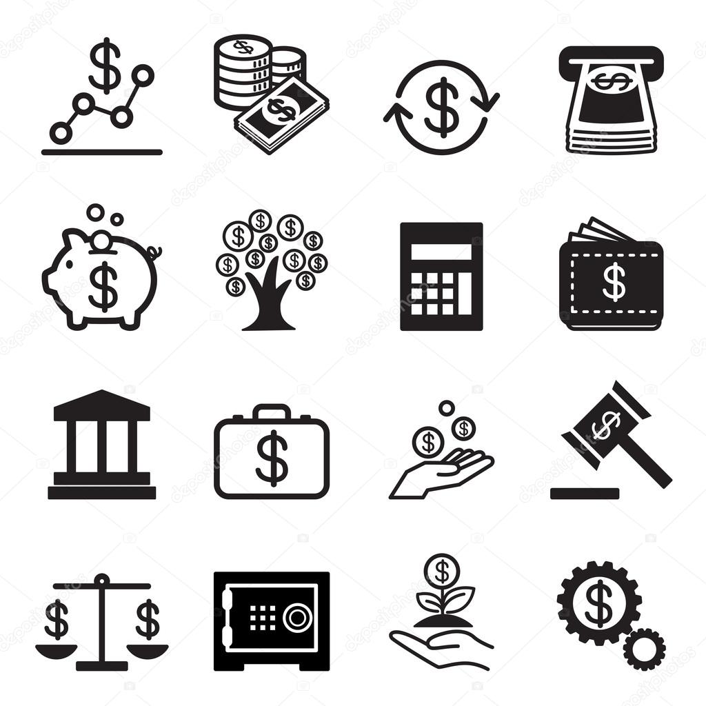 Business and finance icons Set Vector illustration