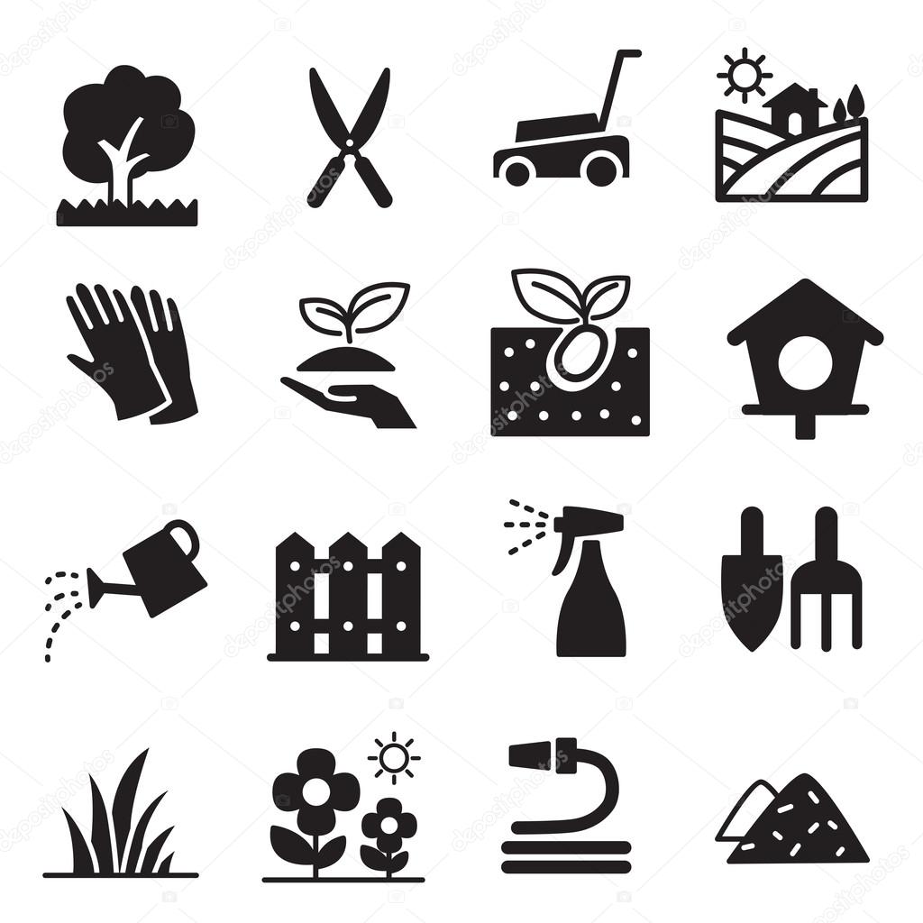 silhouette Lawn icons  Vector illustration