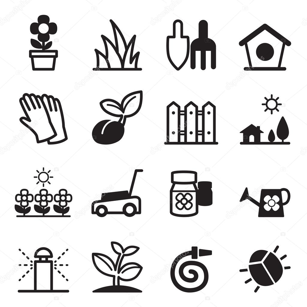 Lawn icons Vector illustration