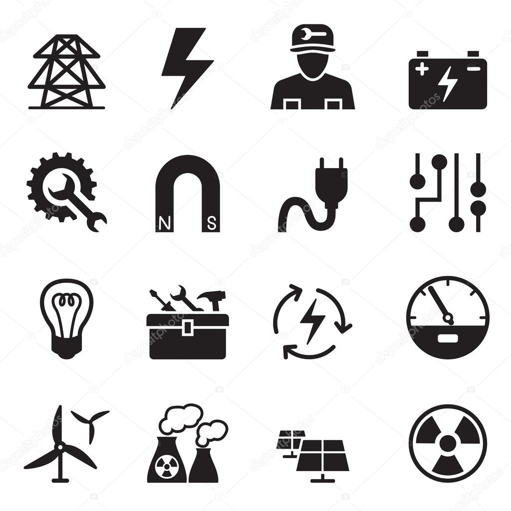 Basic Electricity icons set