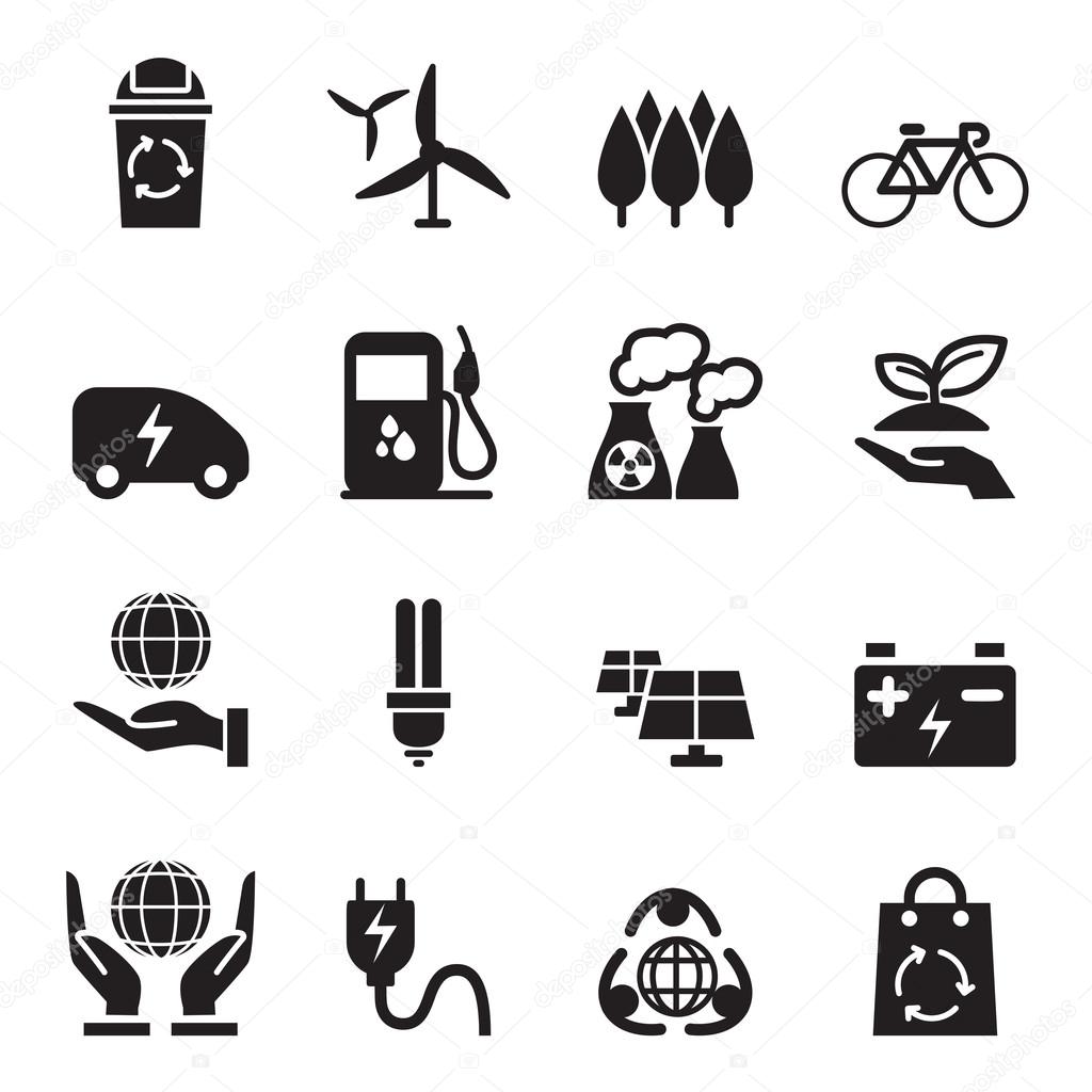 Silhouette Save the World icons set