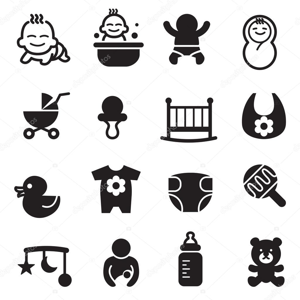 Basic Baby icons  Vector illustration