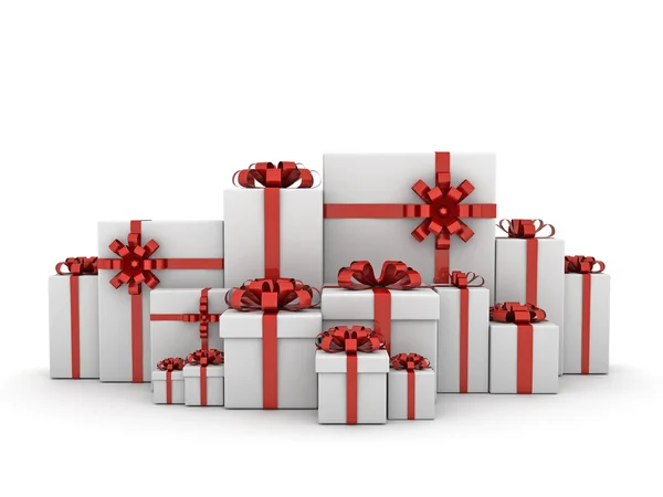Weihnachtsgeschenke auf weißem Hintergrund — Stockfoto
