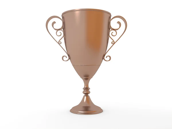 Bronzen trofee cup op witte achtergrond. 3D-afbeelding met hoge resolutie — Stockfoto