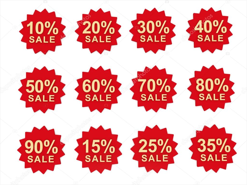 Discount Star shape price tags with gold text