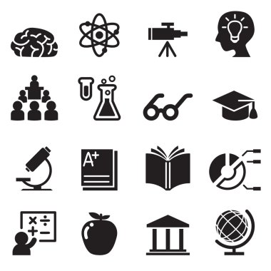 Öğrenme, akıllı, dahi Icons set