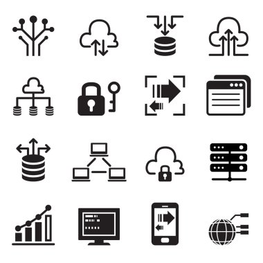 Veri teknolojisi Icons set