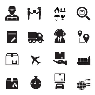 Lojistik simgeler vektör çizim ayarla