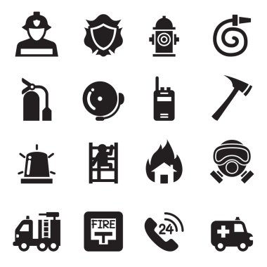 vektör çizim itfaiyeci Icons set