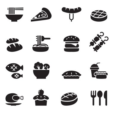 vektör çizim temel gıda Icons set