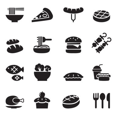 basic food icons set vector illustration clipart